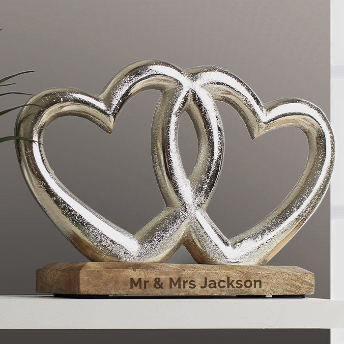 Personalised Double Heart Ornament