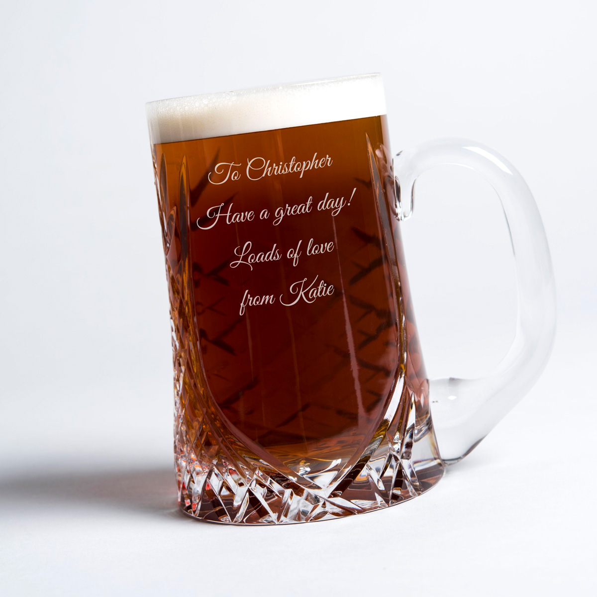 Engraved Lead Crystal Tankard - For Your Best Man