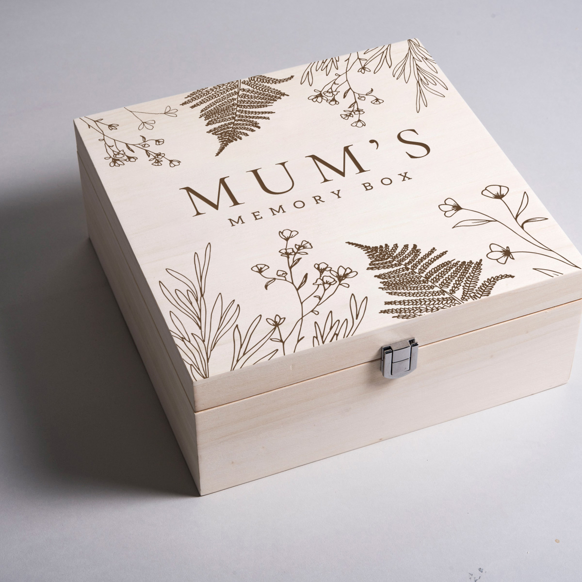 Personalised Wooden Memory Box - Botanical