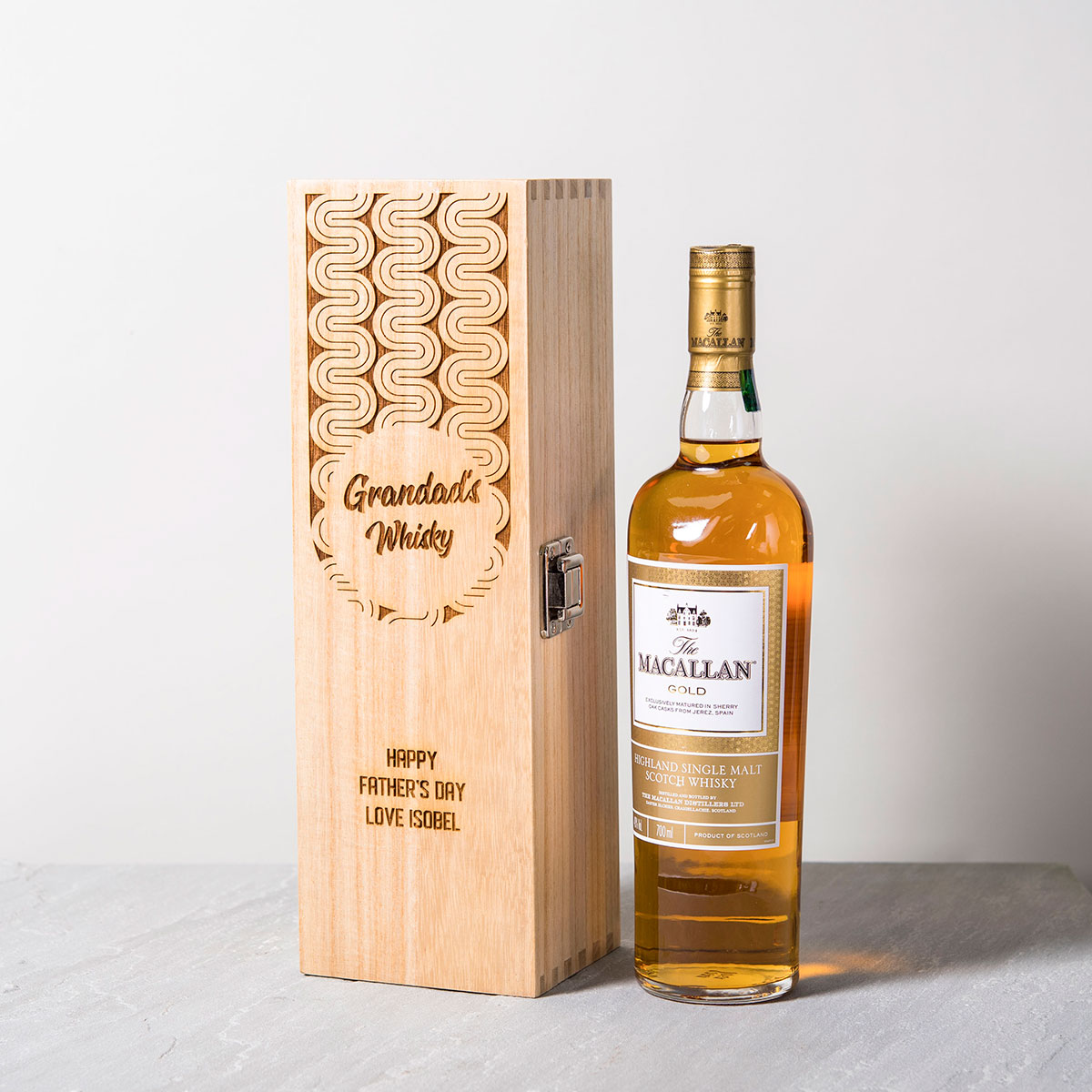 Engraved Luxury Wooden Whisky Box - Retro