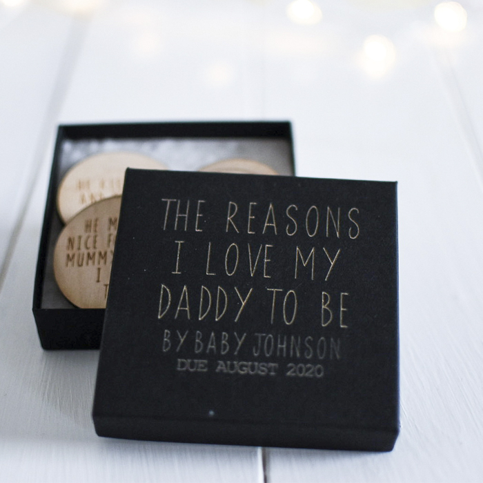 Personalised Box & Tokens - Reasons Why I Love My Daddy To Be