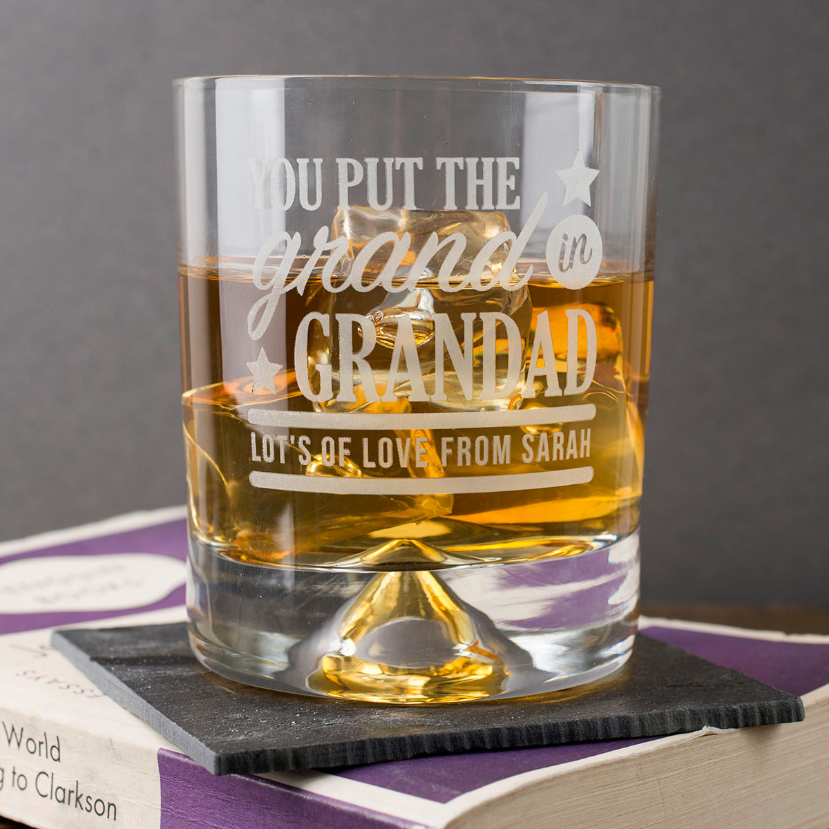 Engraved Stern Whisky Glass - Put The Grand In Grandad