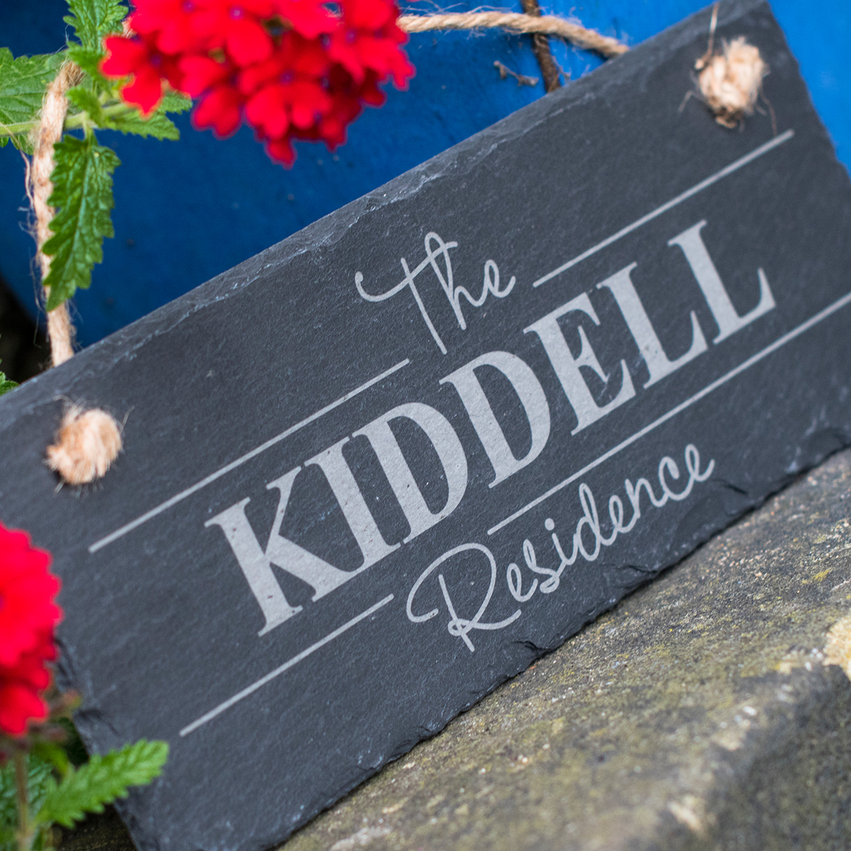 Personalised Hanging Slate Sign - The Residence Of...