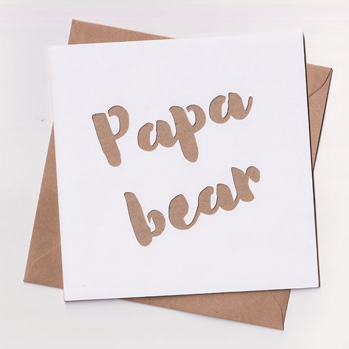 Papercut Father's Day Card - Papa Bear