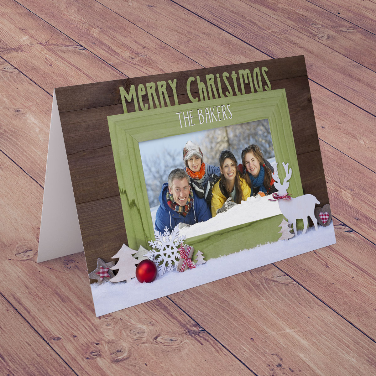 Personalised Christmas Card - Merry Christmas Frame