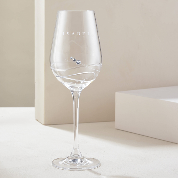 Create Your Own - Engraved Swarovski Elements Diamante Wine Glass