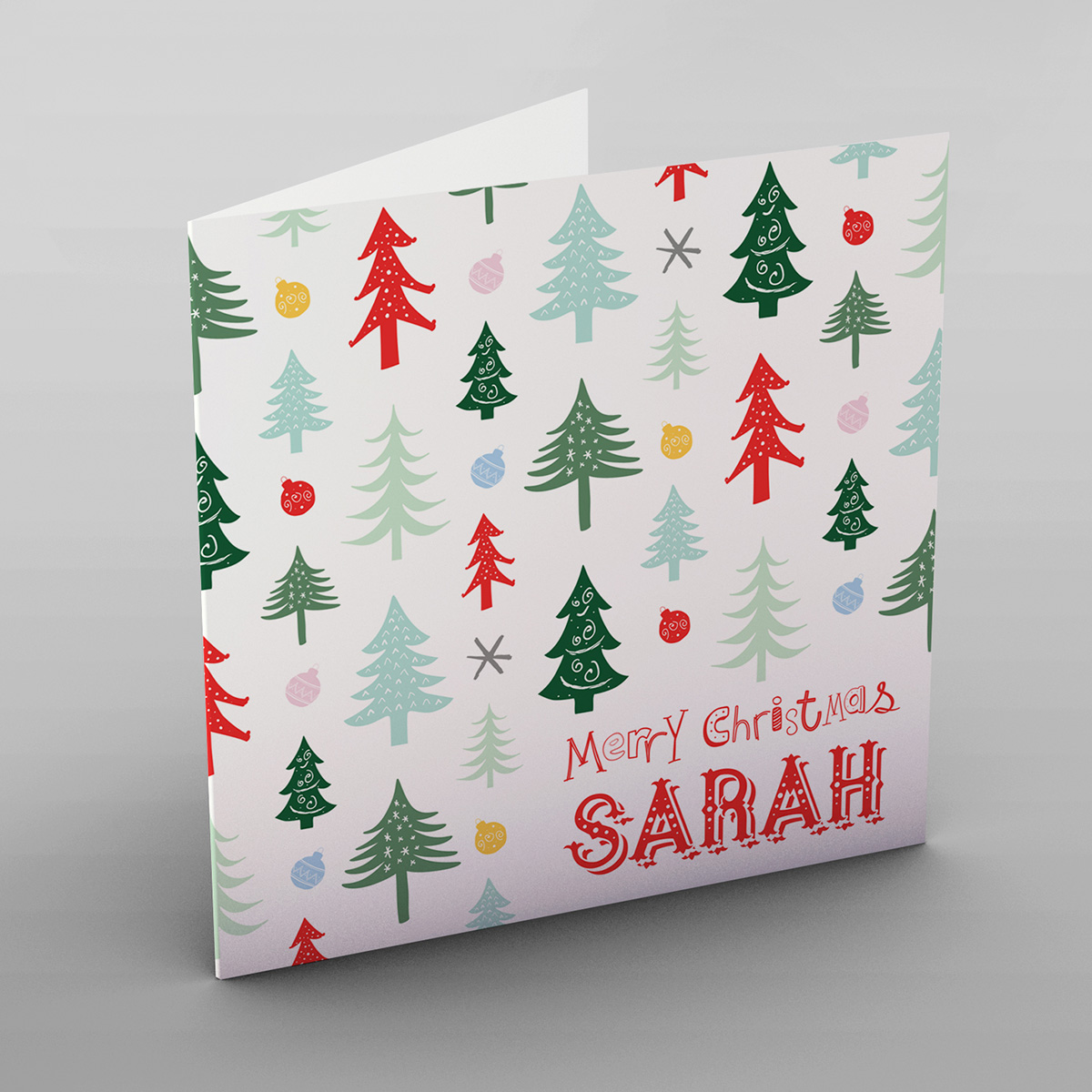 Personalised Christmas Card - Tree Pattern