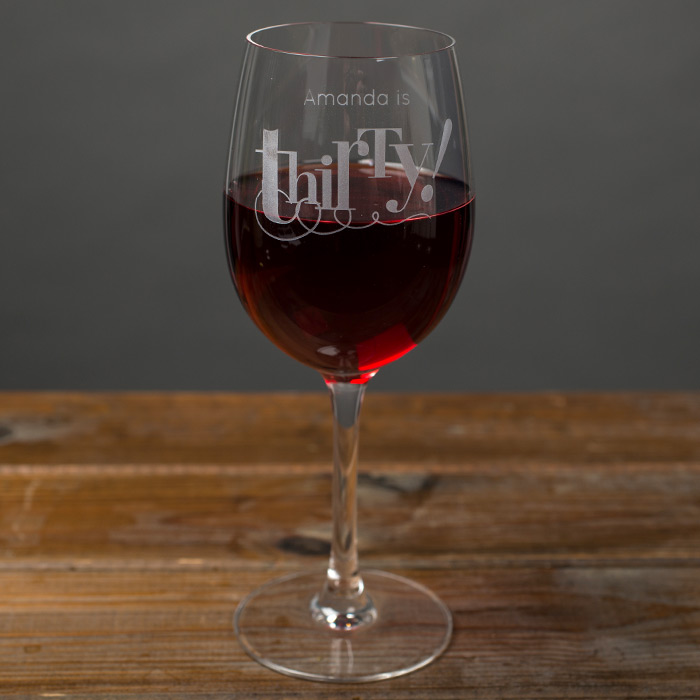 Personalised Wine Glass - Thirty Years