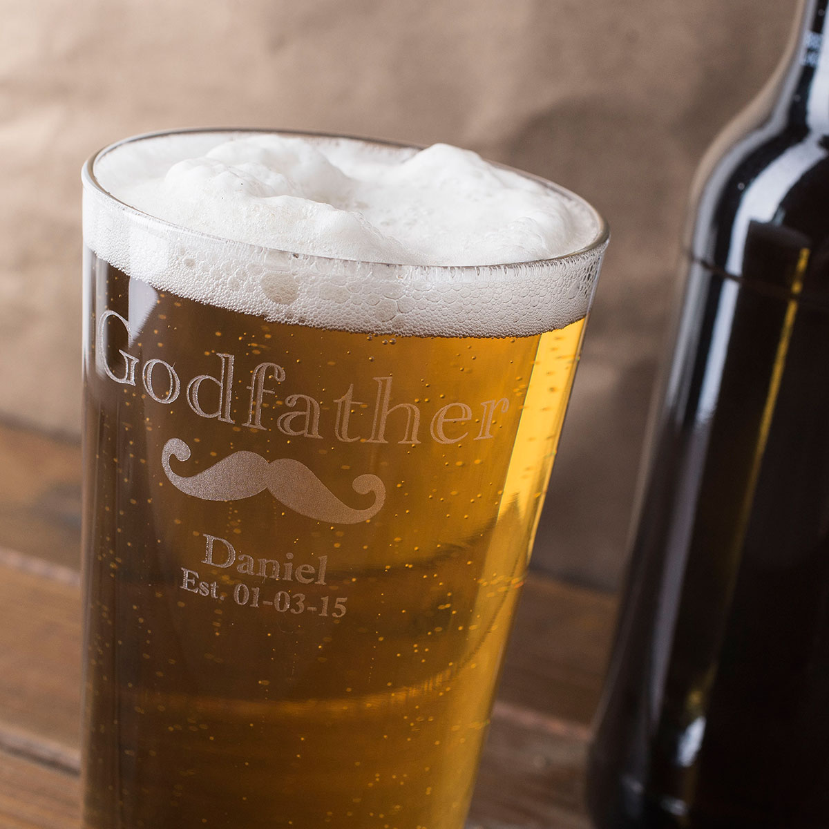 Personalised Pint Glass - Godfather Moustache
