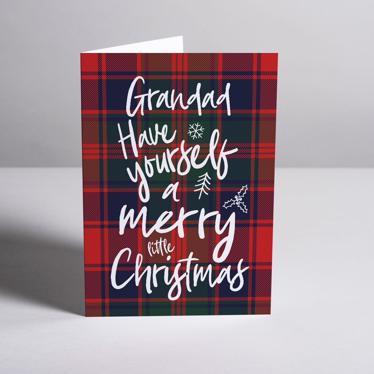 Personalised Christmas Card - Tartan Merry Little Christmas