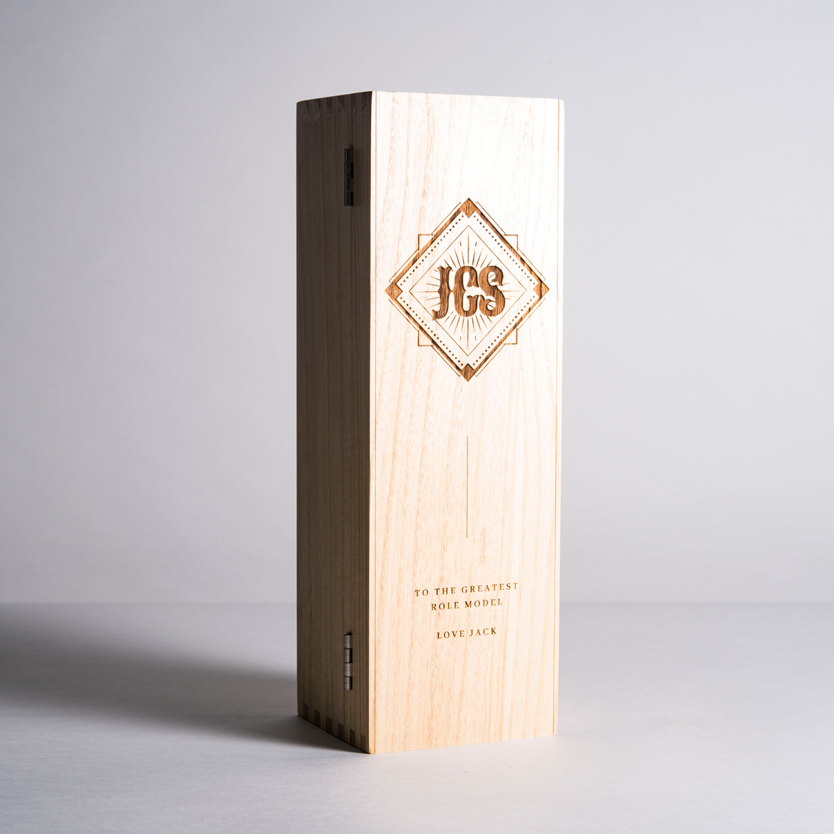 Personalised Luxury Wooden Whisky Box - Western Monogram