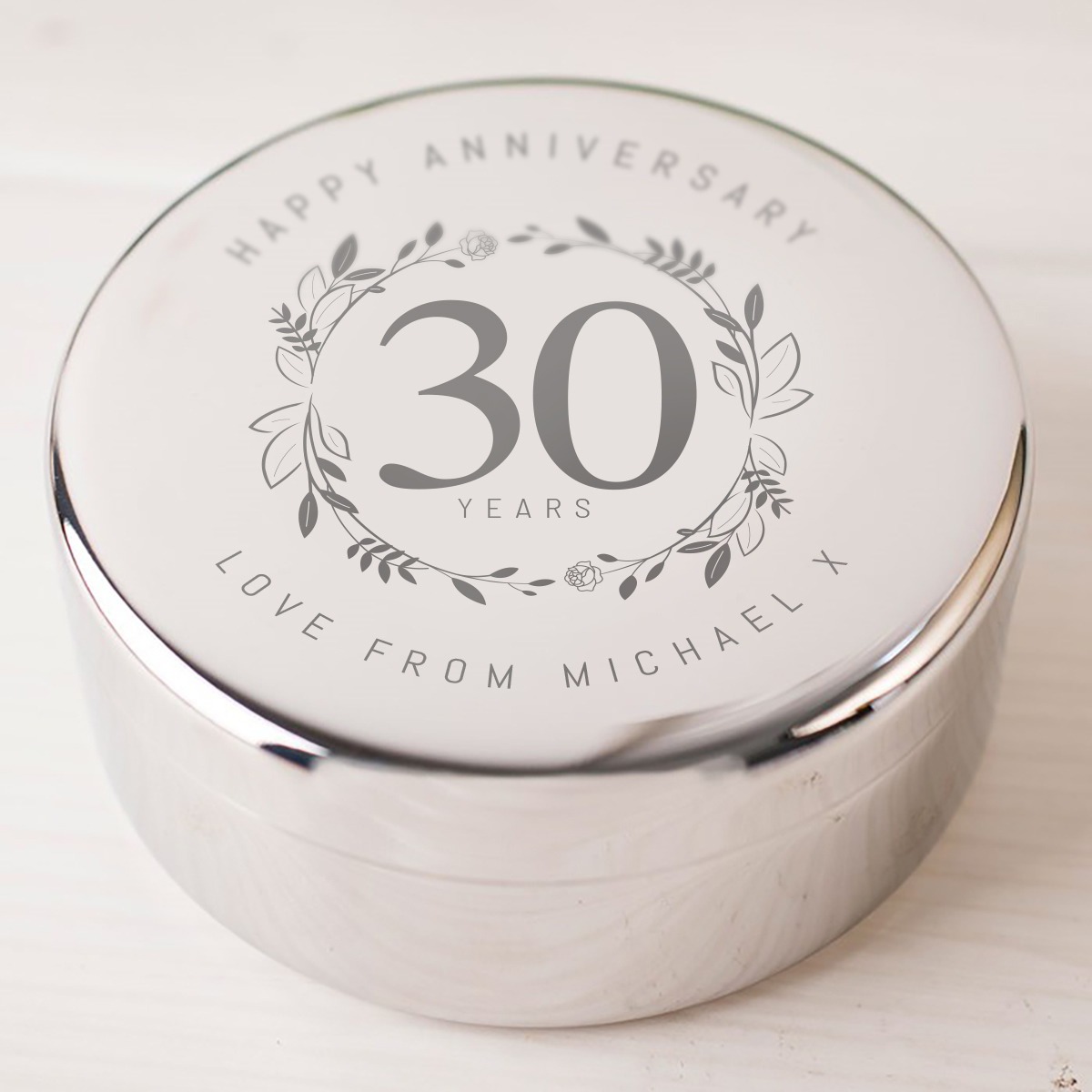 Engraved Circular Trinket Box - Special Years