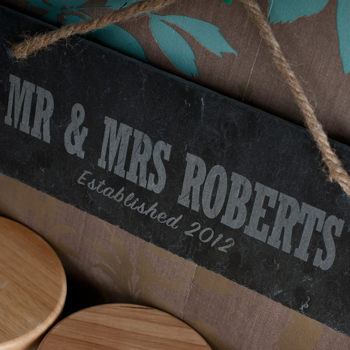 Personalised Hanging Slate Sign - Marriage