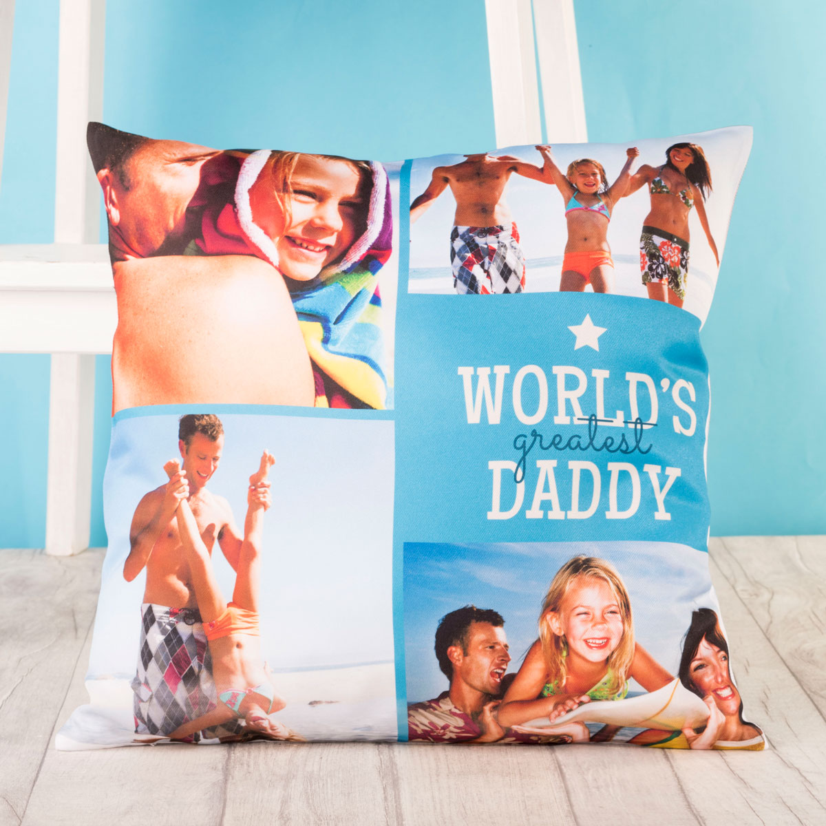 Multi Photo Cushion - World's Greatest Daddy