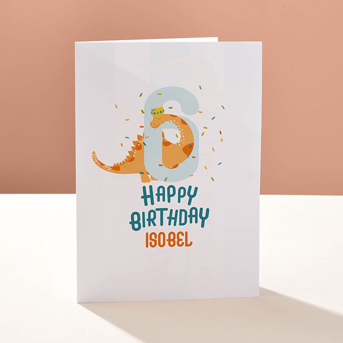 Personalised Birthday Card - Dino Six