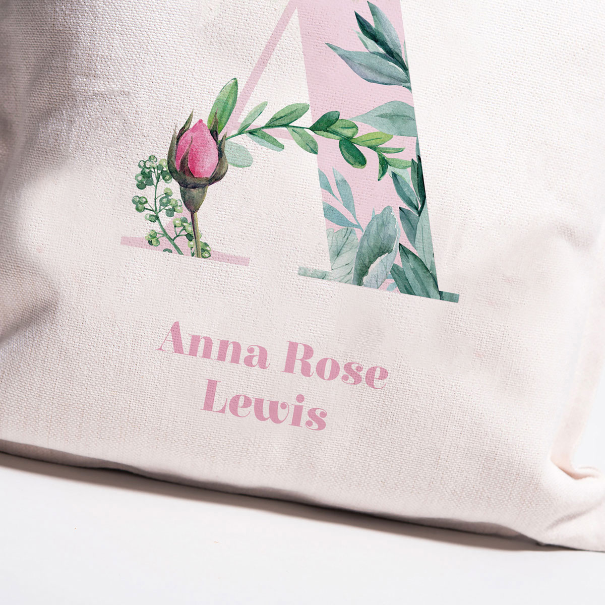 Personalised Cushion - Initial & Name Floral