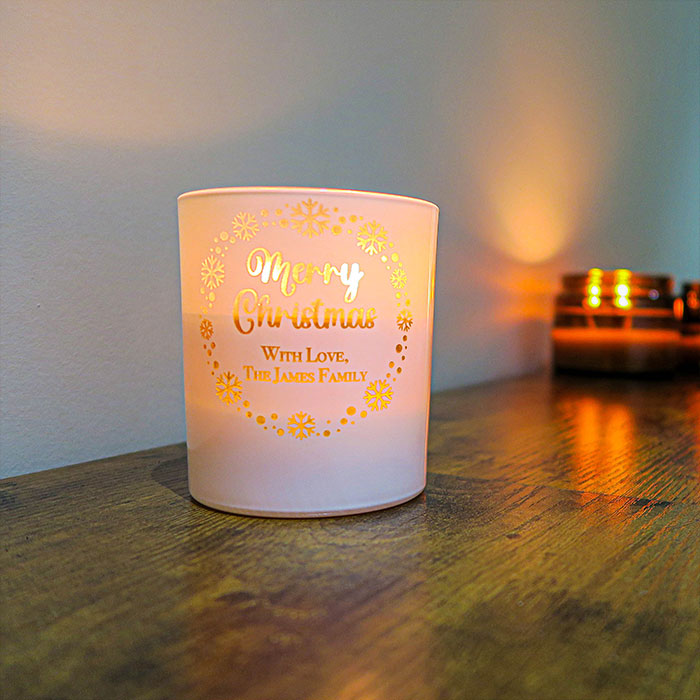 Personalised Scented Glow Candle - Christmas