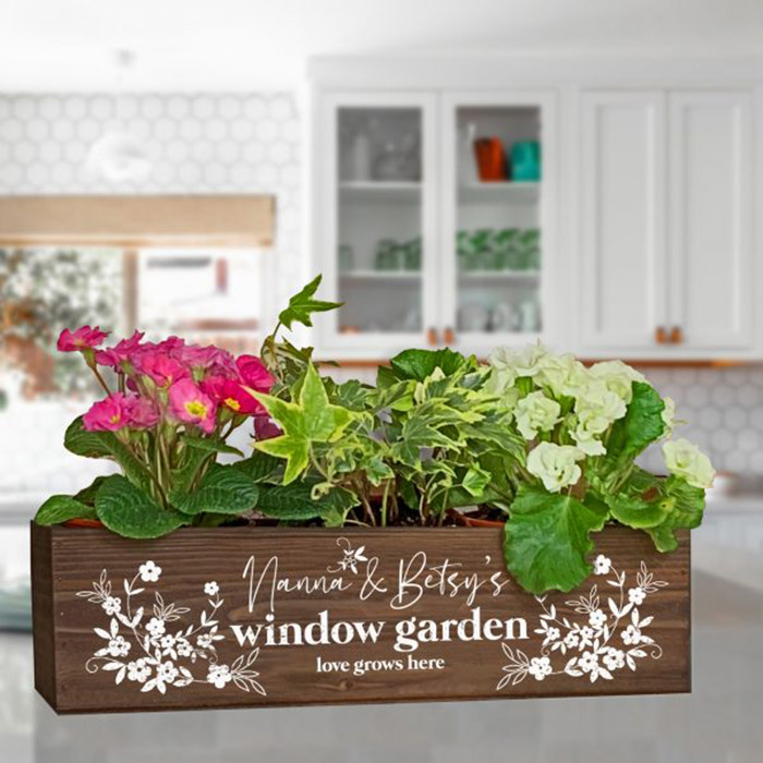 Personalised Floral Indoor Garden Window Box