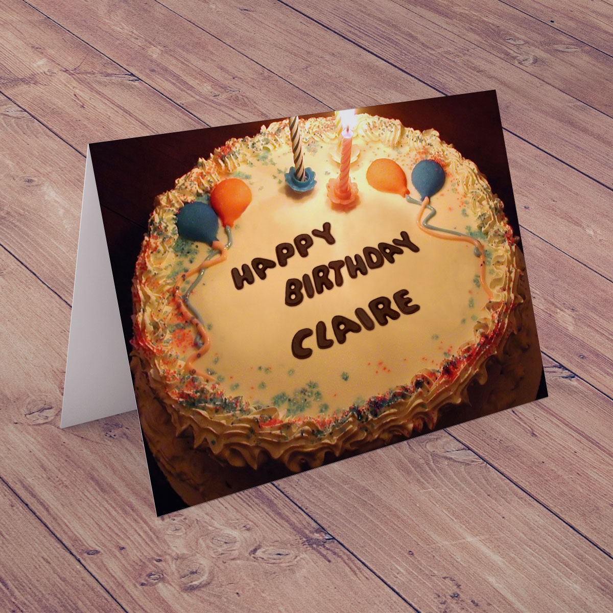 Personalised Birthday Card - Happy Birthday Cake