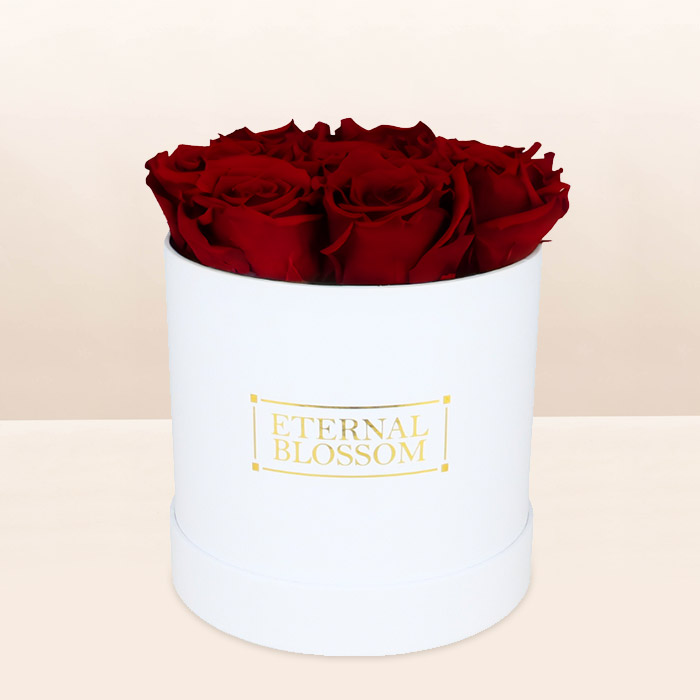One Year Lasting Round Rose Blossom Box - Medium