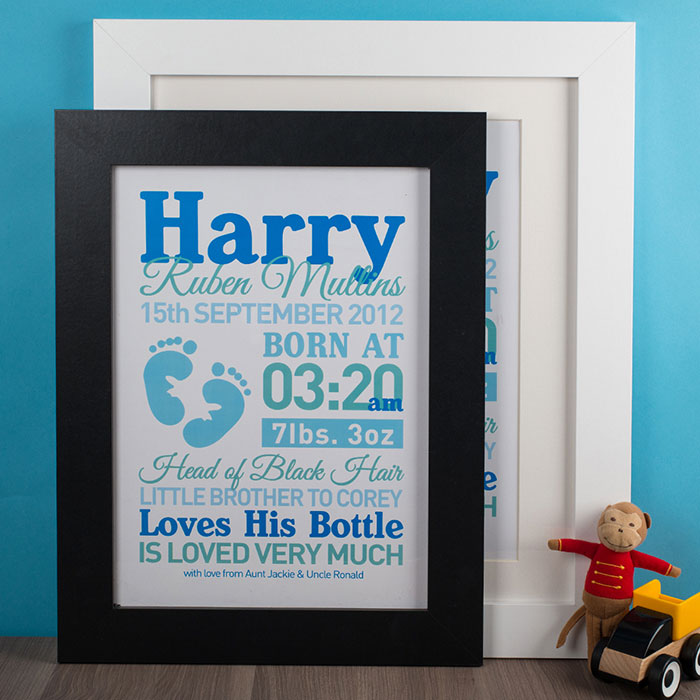 Personalised Framed Print - Baby Boy