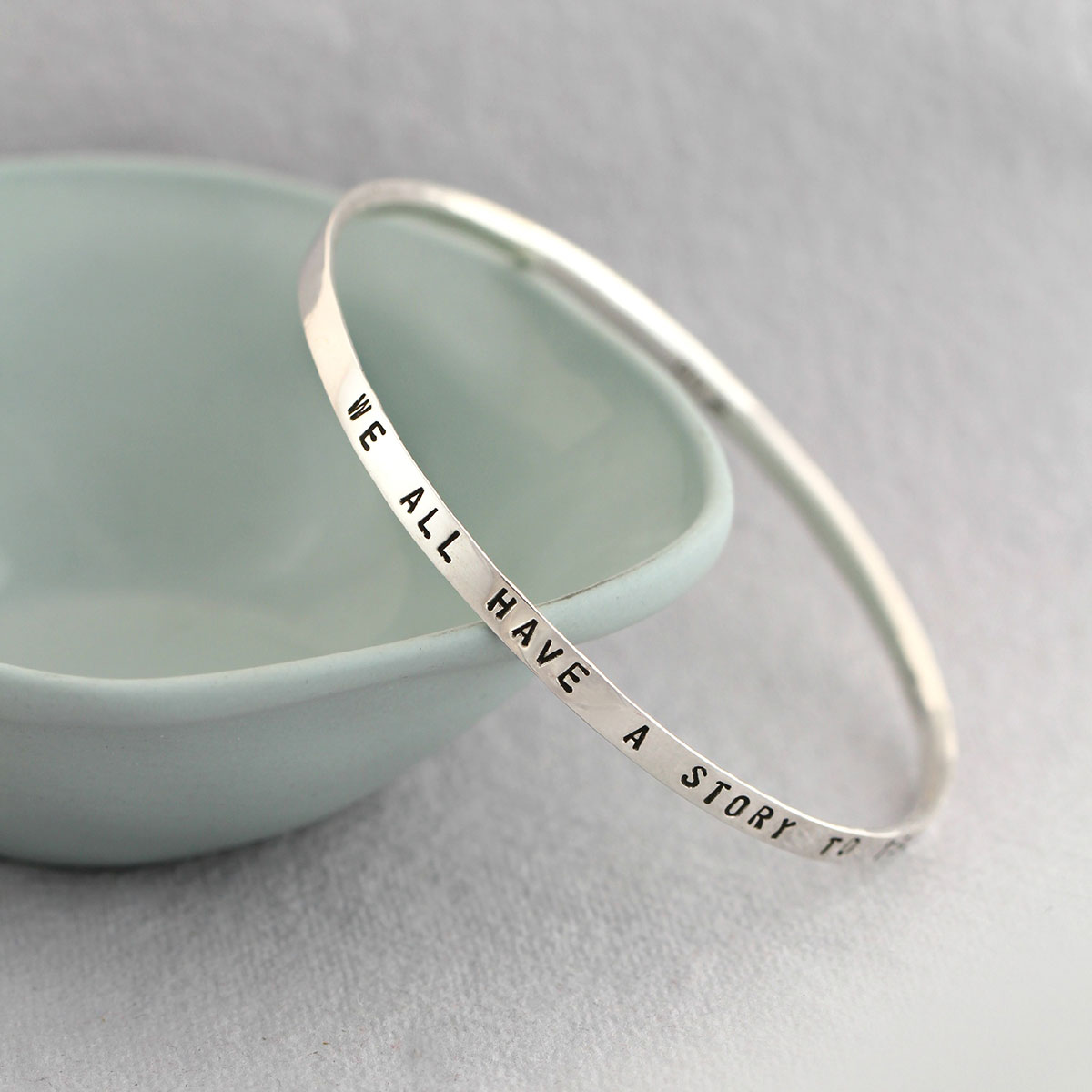 Personalised Posh Totty Designs Script Sterling Silver Bangle