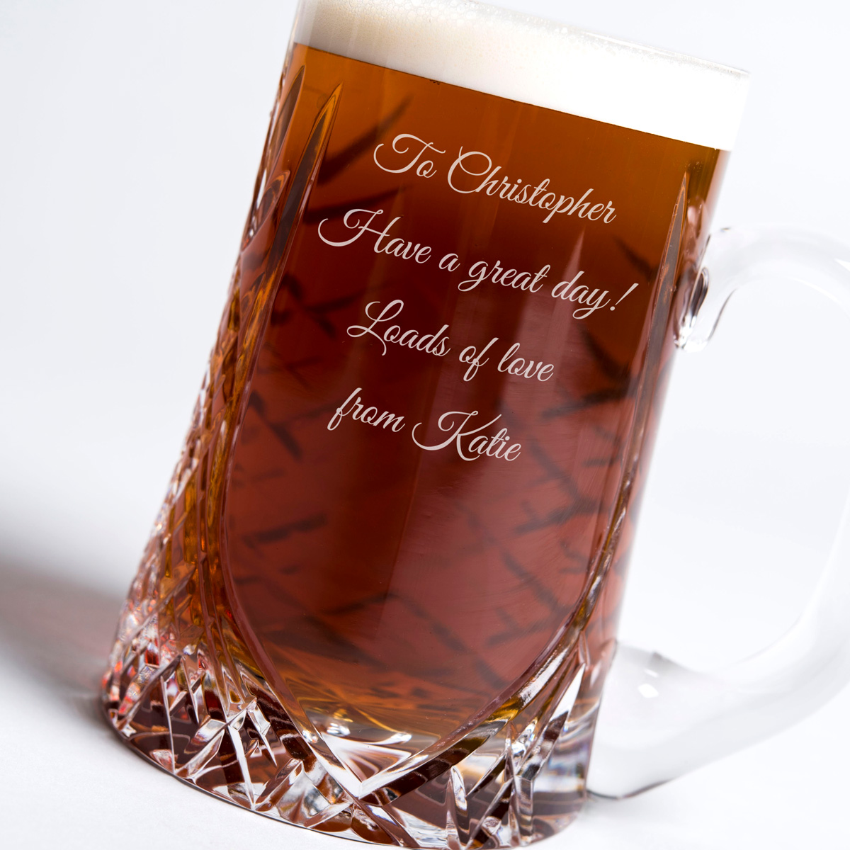 Engraved Lead Crystal Tankard - For Your Best Man