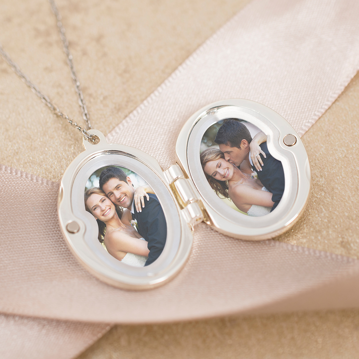 Engraved Oval Shaped Locket Necklace