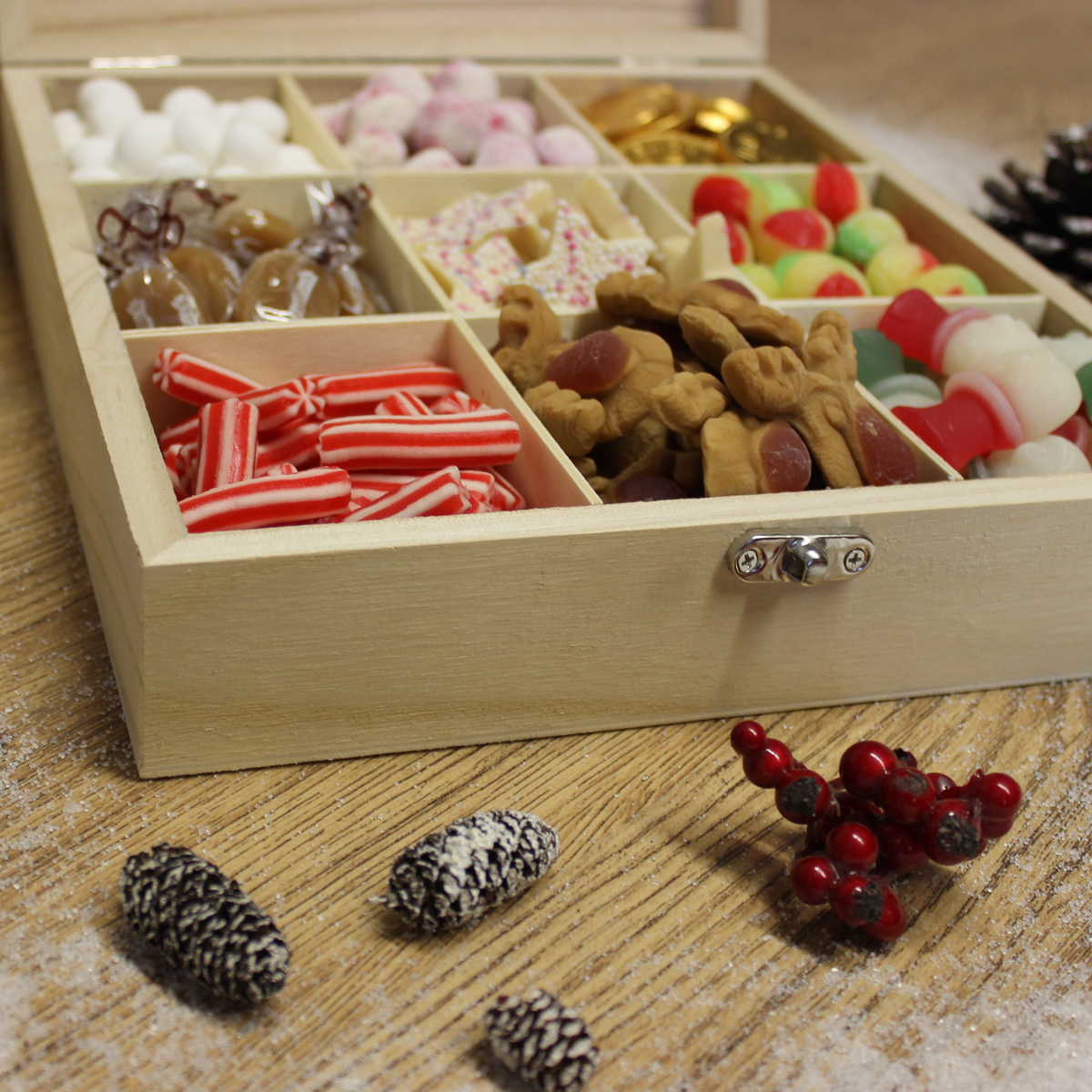 Personalised Wooden Sweet Box - Christmas Collection