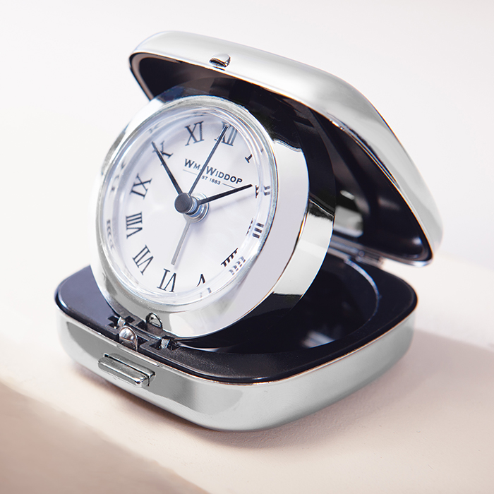 Engraved Travel Alarm Clock With Cover - Plane