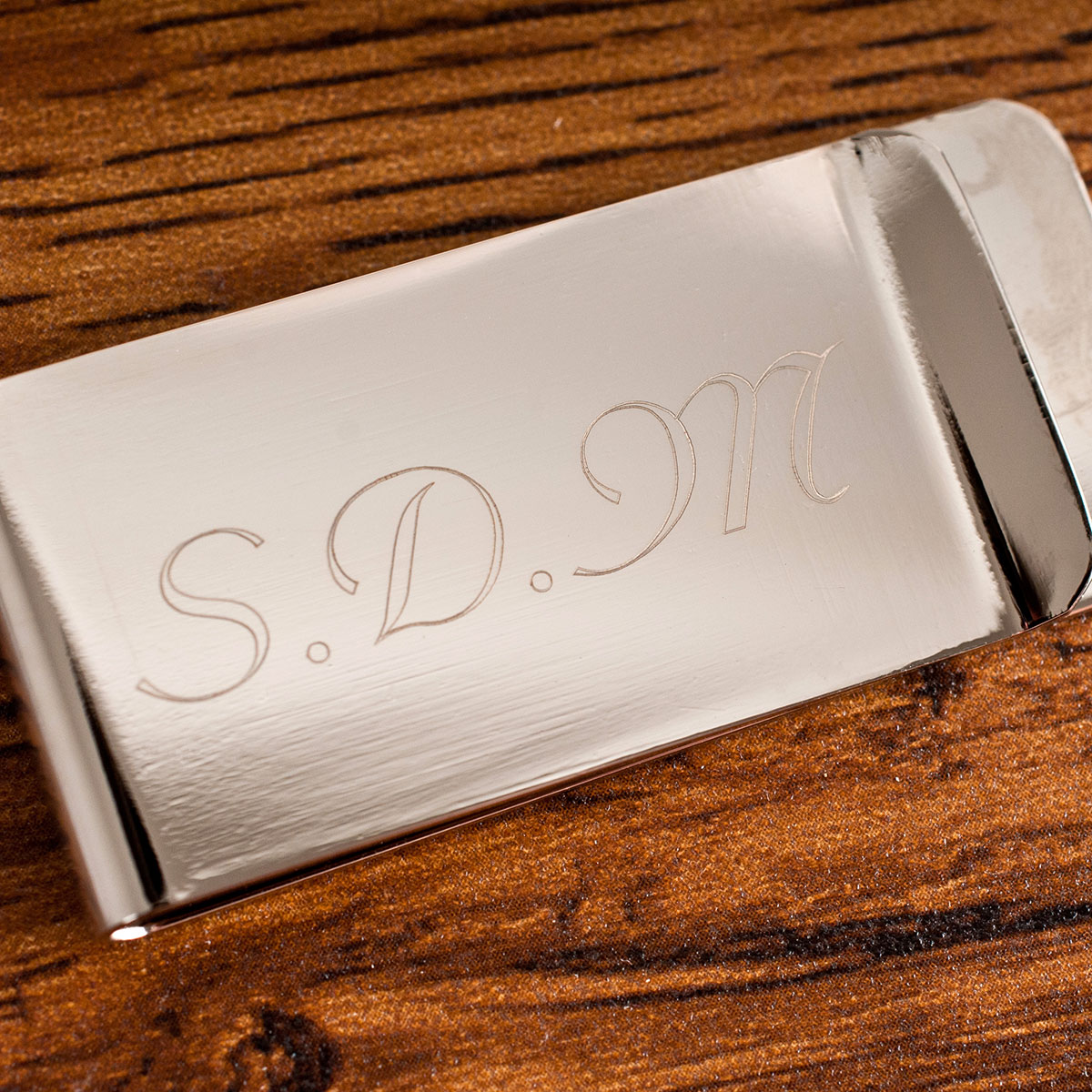 Silver Plated Engraved Money Clip