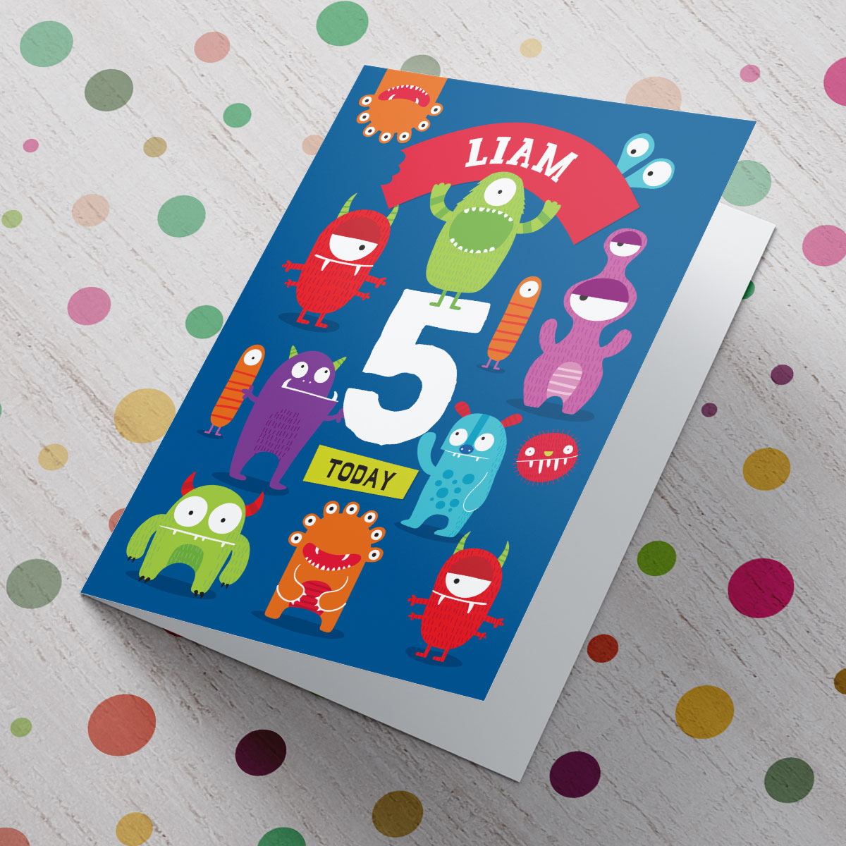 Personalised Birthday Card - Monsters, Any Age