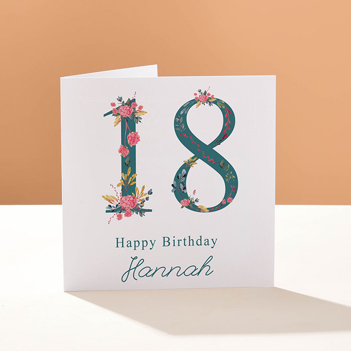 Personalised Card - Floral Square 18