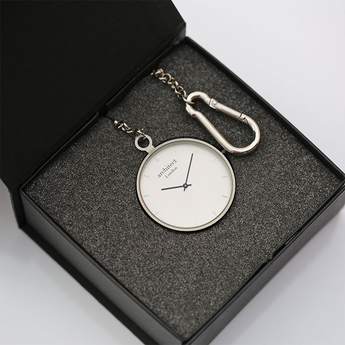 Personalised Modern Swiss Movement Pocket Watch - Silver