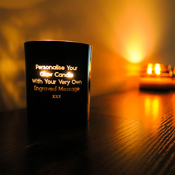 Personalised Scented Glow Candle - Your Own Message