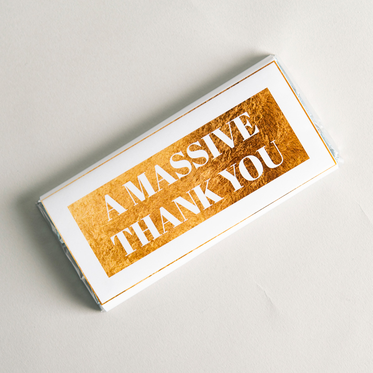 Personalised Chocolate Bar - Gold Square, Any Message