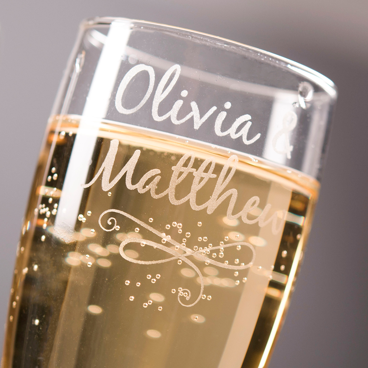 Personalised Set Of 2 Champagne Flutes - Names