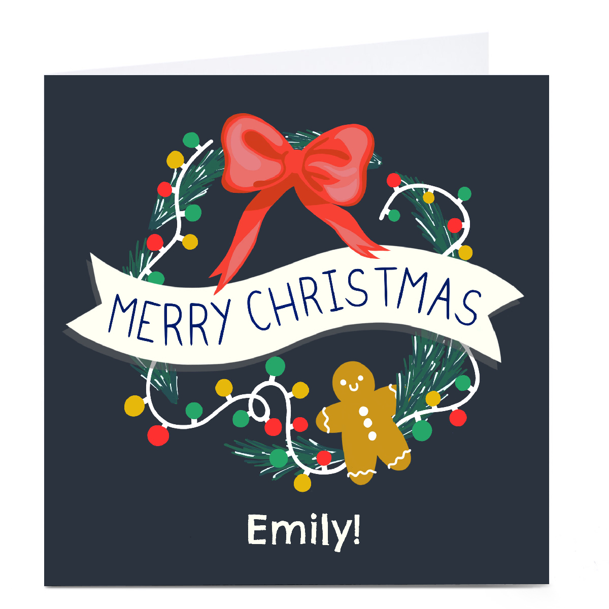 Personalised Zoe Spry Christmas Card - Christmas Wreath