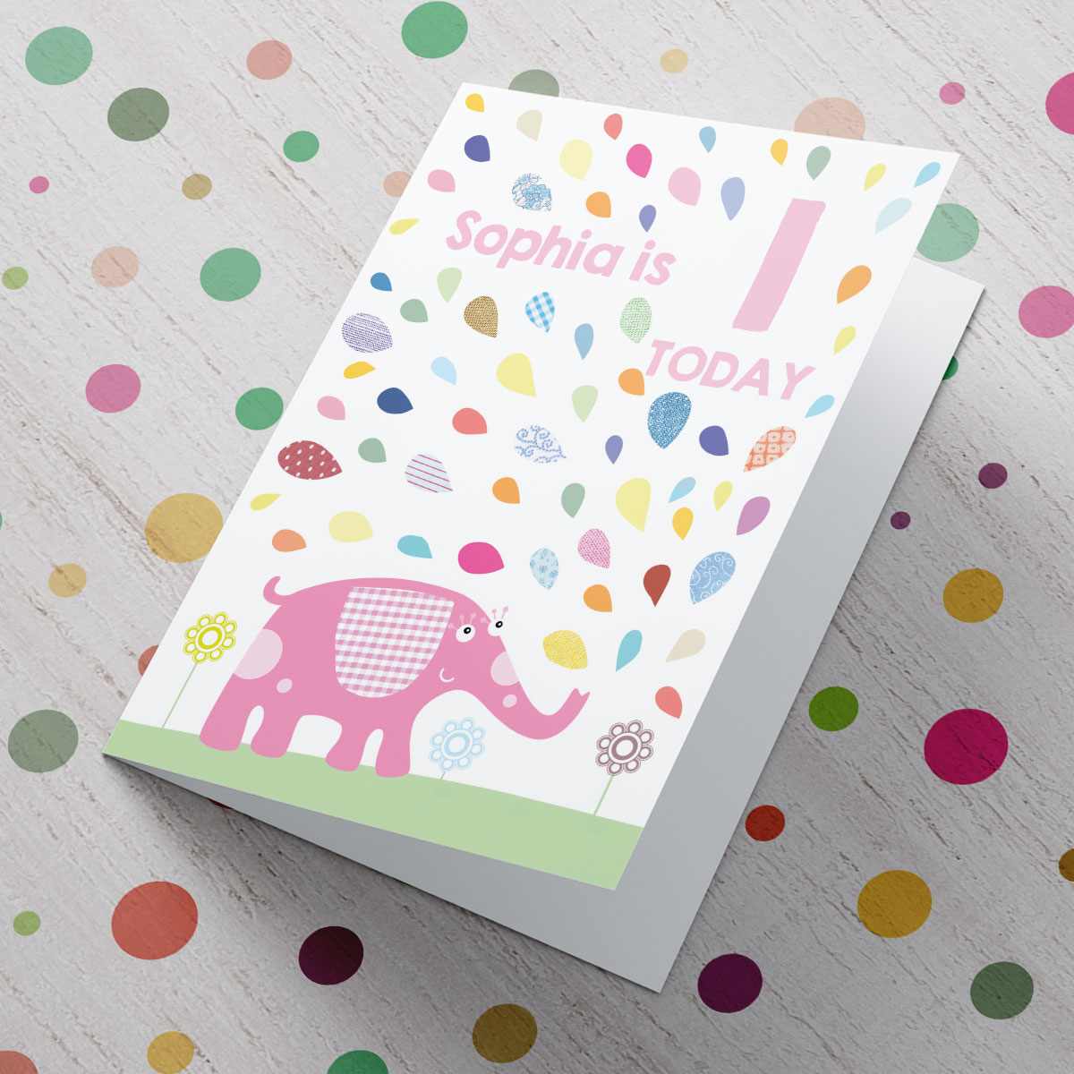 Personalised Card - Birthday Pink Elephant