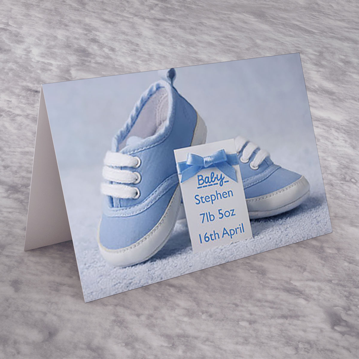 Personalised Card - Baby Boy Shoes