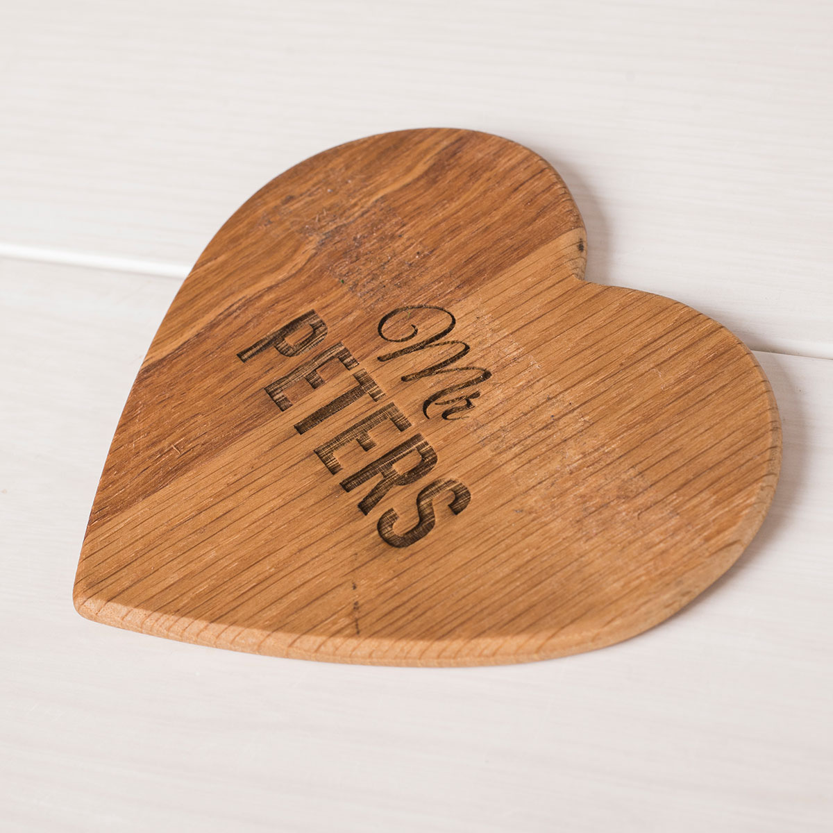 Personalised Set Of 2 Wooden Heart Coasters - Mr & Mrs