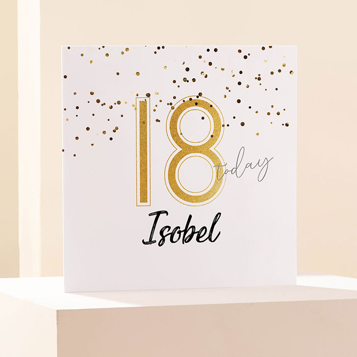 Personalised Card - Gold Square 18