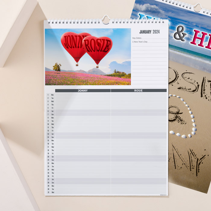 Personalised His and Hers Planner Calendar - 9th Edition