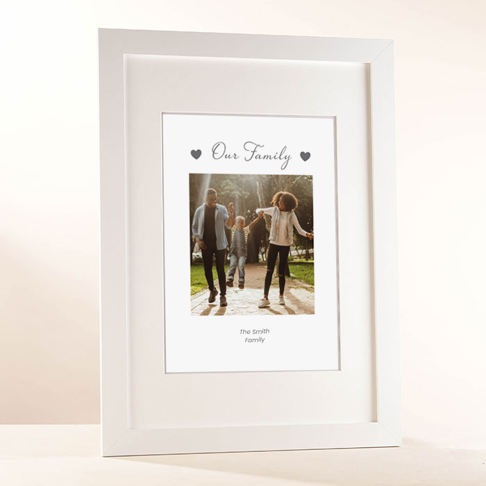Personalised Our Family Photo Upload Portrait Print