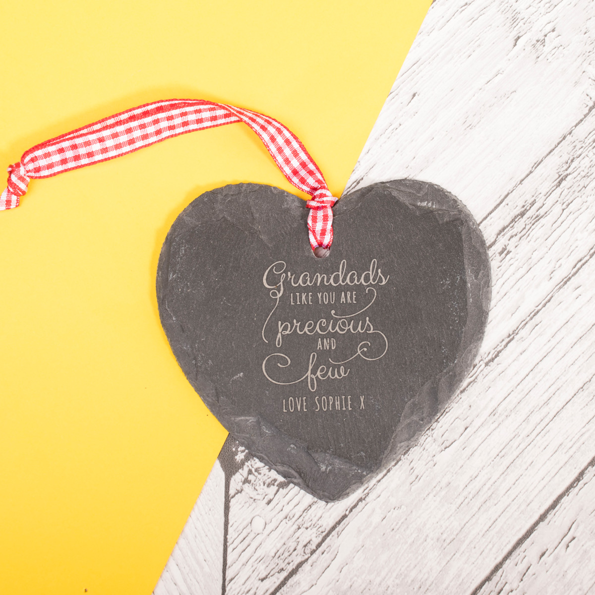 Engraved Heart-Shaped Slate Hanging Keepsake - Grandads Like You Are Precious And Few