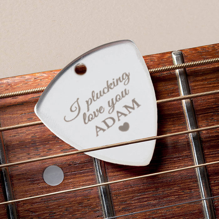 Engraved Guitar Plectrum - Plucking Love You
