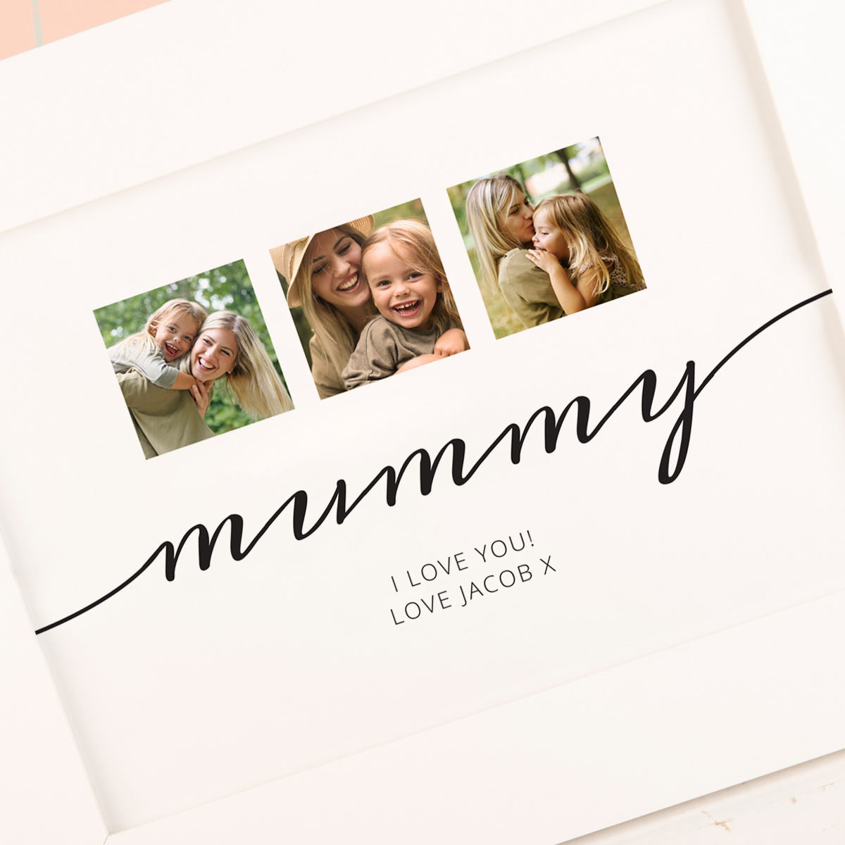 3 Photo Upload Framed Print - Mummy