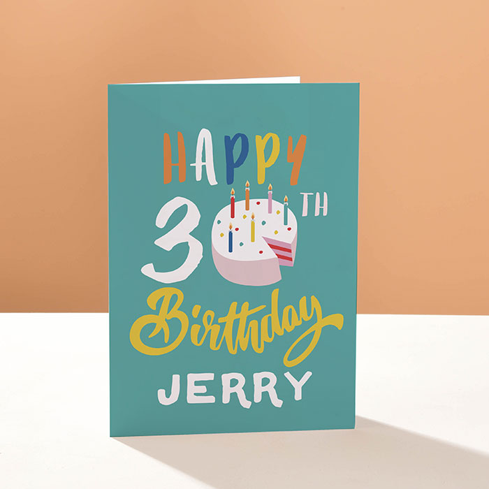 Personalised Card - 30th Birthday Cake