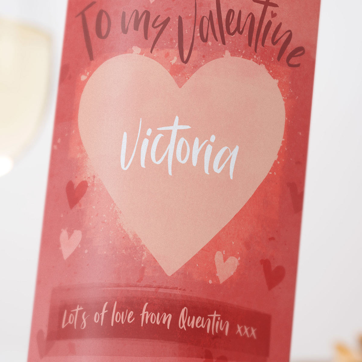 Personalised Wine - To My Valentine Name & Message