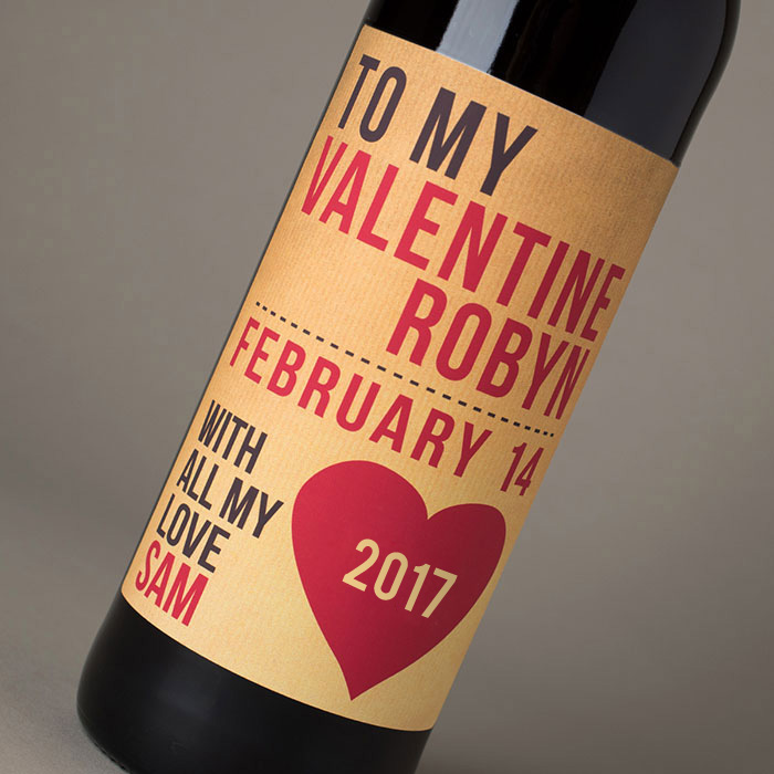 Personalised Wine - To My Valentine Names & Date
